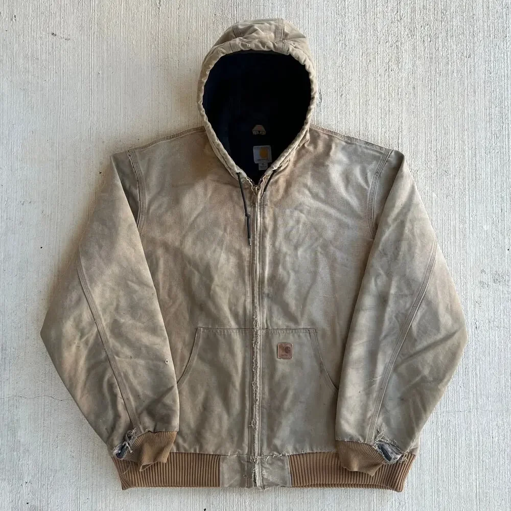 Carhartt J130 brown hooded work wear jacket